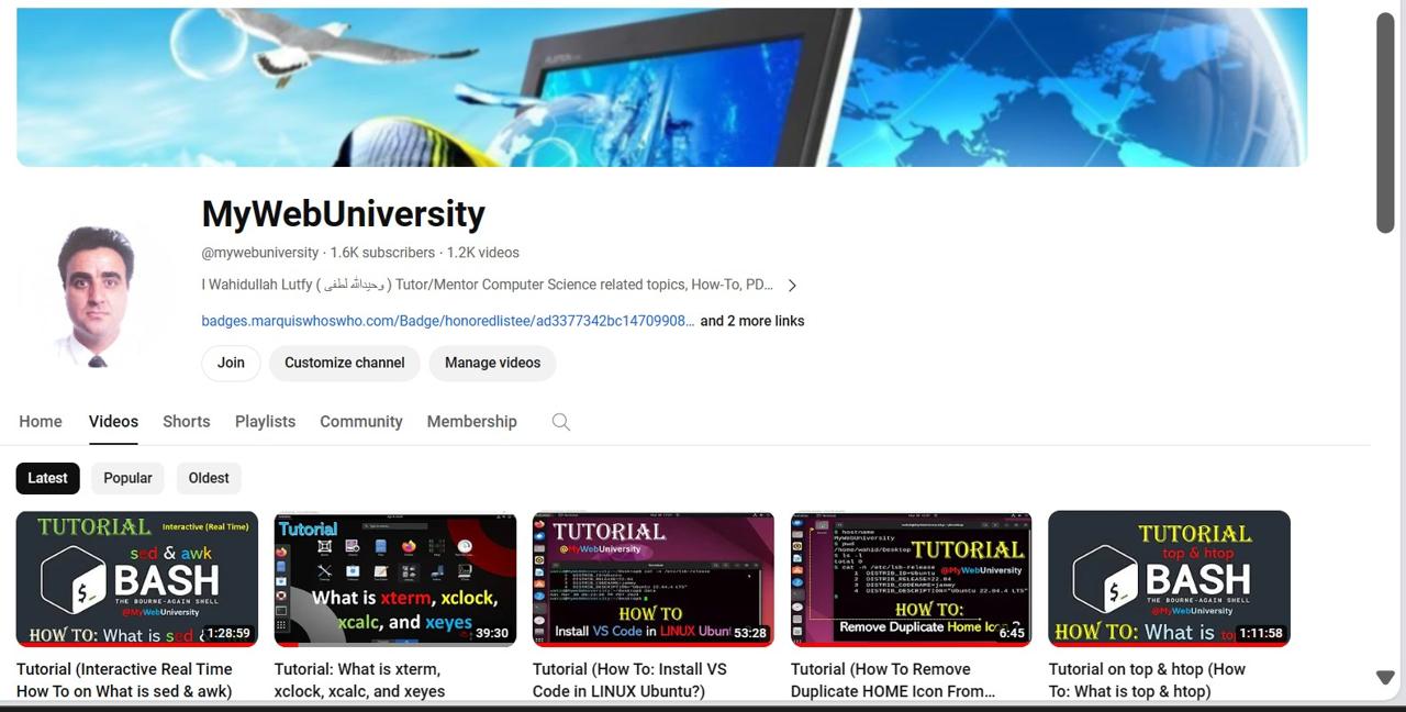 MyWebUniversity Channel